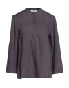 Niū Woman Top Plum Size L Linen In Purple
