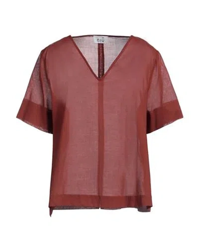 Niū Woman Top Rust Size M Cotton In Red