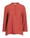 Niū Woman Top Rust Size S Linen In Red