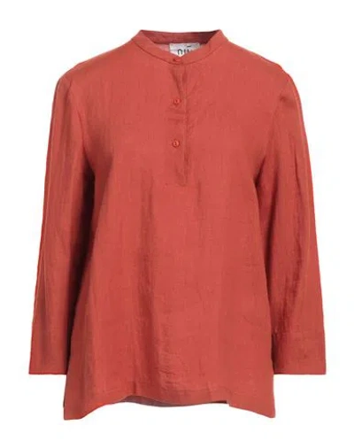 Niū Woman Top Rust Size S Linen In Red