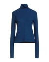 Niū Woman Turtleneck Blue Size L Viscose, Elastane In Blue