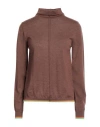Niū Woman Turtleneck Brown Size Xl Merino Wool