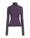 Niū Woman Turtleneck Dark Purple Size Xl Viscose, Elastane
