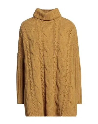 Niū Woman Turtleneck Mustard Size S Wool, Polyamide In Yellow