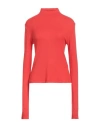 Niū Woman Turtleneck Tomato Red Size Xl Viscose, Elastane