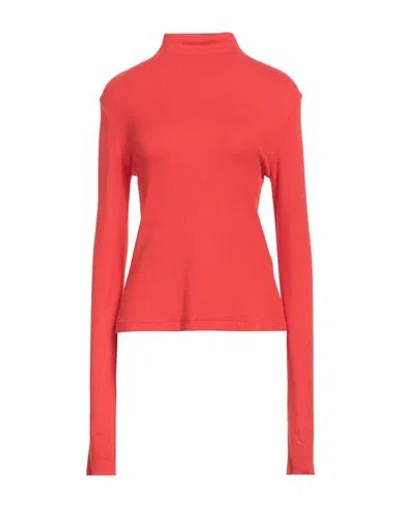 Niū Woman Turtleneck Tomato Red Size Xl Viscose, Elastane