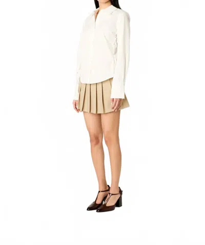 Nia Alara Long Sleeve Top In White In Neutral