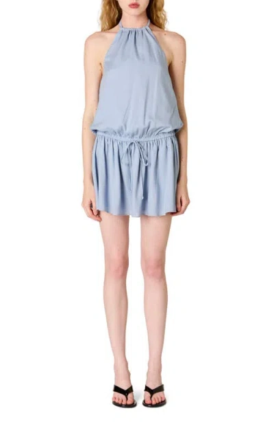 Nia Alegria Halter Minidress In Blue