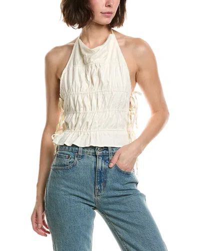 Nia Alix Linen-blend Top In Neutral