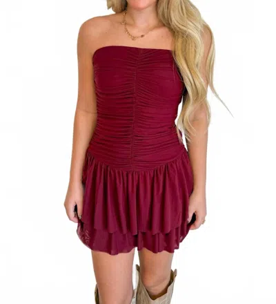 Nia Astrid Mini Dress In Chianti In Brown