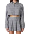 Nia Austin Plaid Shirt In Grey In Gray