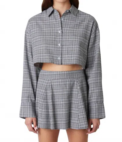 Nia Austin Plaid Shirt In Grey In Gray