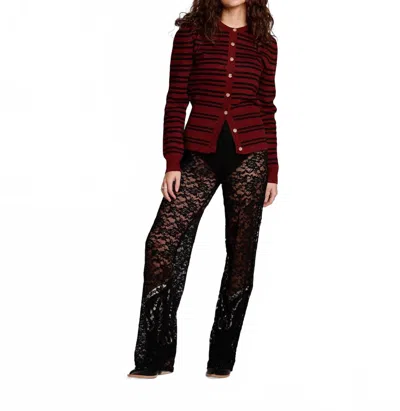 Nia Baxter Fitted Cardigan In Oxblood In Red