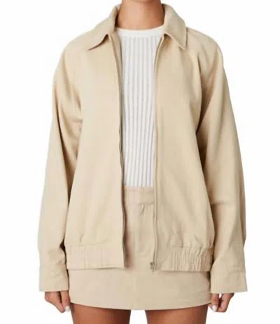 Nia Beau Bomber Jacket In Natural In White