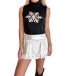 Nia Bells Skirt In Metallic Silver In Multi