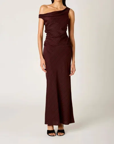 Nia Benedict Asymmetric Neck Top In Oxblood In Burgundy