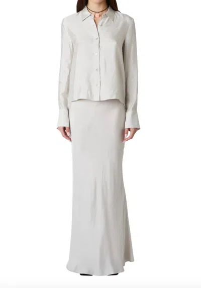 Nia Bias Cut Maxi Skirt In Silver In Multi