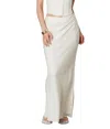 Nia Bias Linen Maxi Skirt In White In White