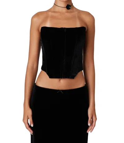 Nia Birdie Corset Top In Black