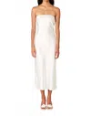 Nia Carolyn Midi Dress In White In White