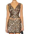 Nia Celia Leopard Top In Tan In Multi