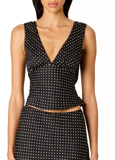 Nia Celia Polkadot Top In Black