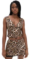 Nia Ventura Animal Print Mini Skirt In Tan
