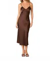 Nia Chrishelle Midi Dress In Brown In Brown