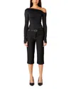 Nia Cleo Asymmetric Long Sleeve Top In Black