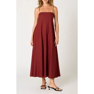 Nia Clove Midi Dress In Red