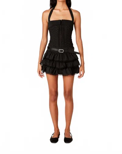 Nia Corset Eyelet Detail Top In Black