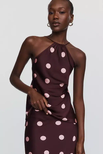 Nia Cressida Halter Neck Blouse In Purple