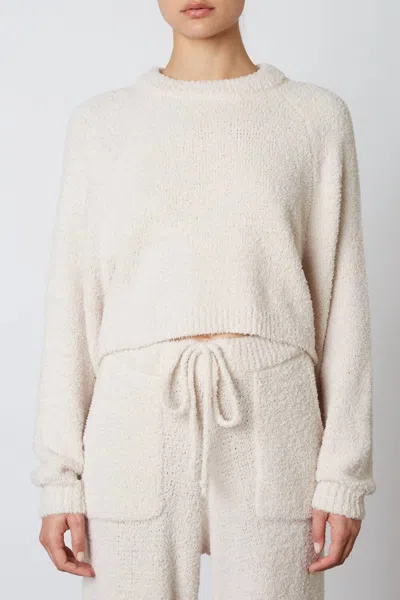Nia Cropped Raglan Sweater In Natural In Beige