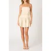 Nia Currant Strapless Cotton Minidress