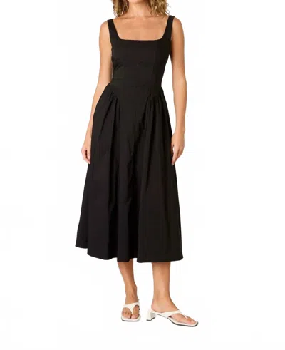 NIA DAISY MIDI DRESS IN BLACK