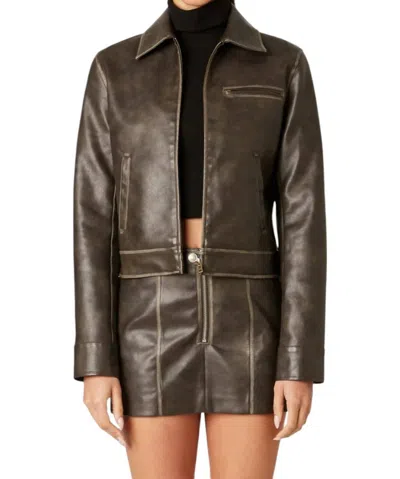 Nia Dallas Jacket In Mink In Green