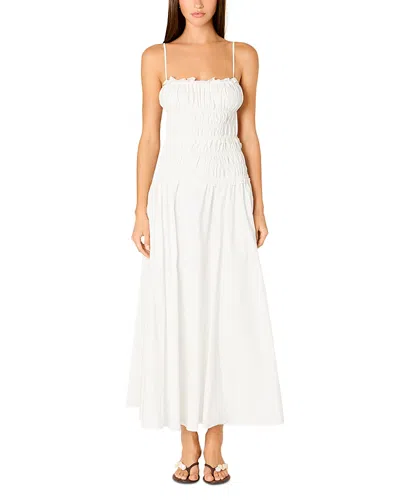 Nia Dante Sleeveless Ruched Maxi Dress In White