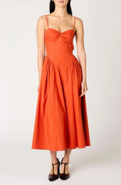 Nia Destene Back Cutout Fit & Flare Maxi Dress In Brown