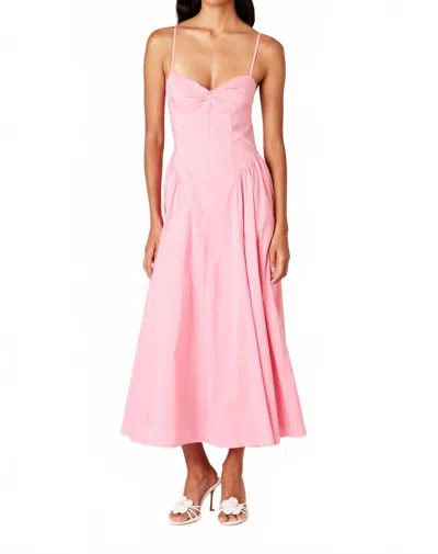 Nia Destene Midi Dress In Bon Bon In Pink