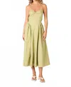 Nia Destene Midi Dress In Green In Green