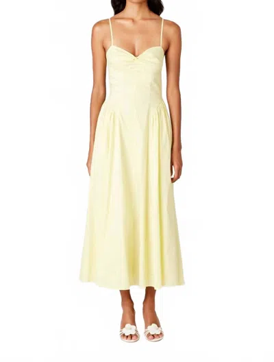 Nia Destene Midi Dress In Parmesan In Yellow