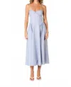 Nia Destene Stripe Midi Dress In Slate Blue In Blue