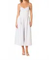 Nia Destene Midi Dress In White Stripe In White