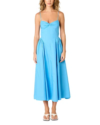 Nia Destene Poplin Dress In Blue