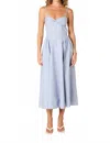 Nia Destene Stripe Midi Dress In Slate Blue In Blue