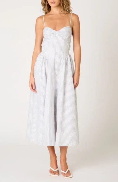 Nia Destene Stripe Sundress In Gray