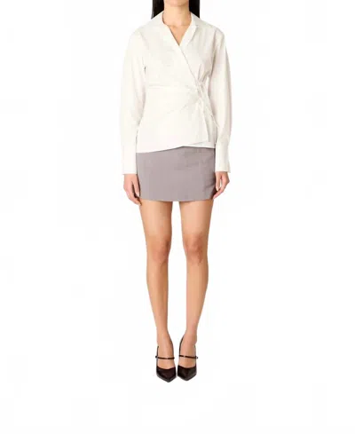Nia Eliska Long Sleeve Shirt In White