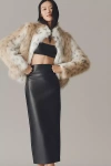 Nia Elodie Faux-leather Midi Skirt In Black