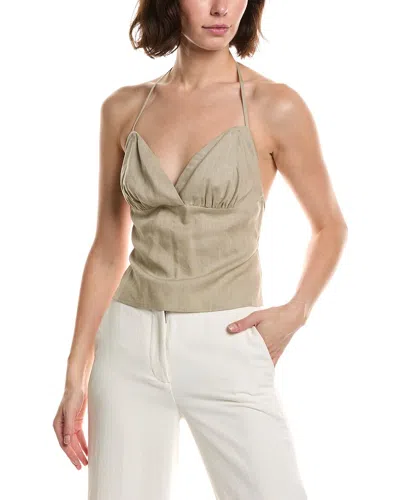Nia Emma Linen-blend Halter Top In Neutral
