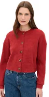 Nia Enzo Crop Cardigan In Red In Ruby
